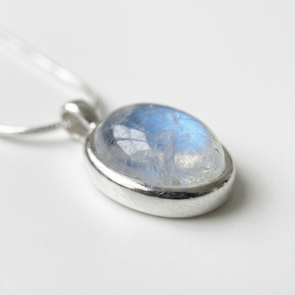 Close-up of the moonstone pendant