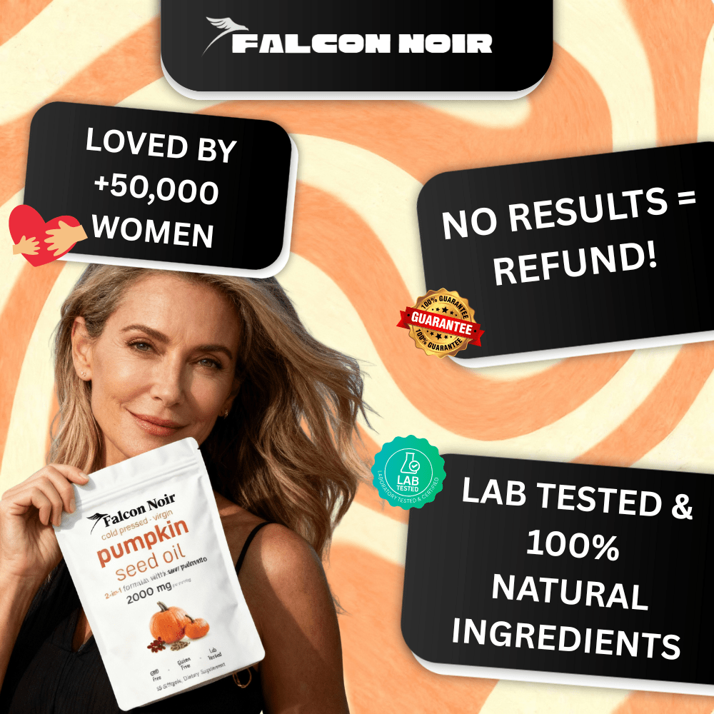 Falcon Noir™ Pumpkin Seed Oil Capsules for Women