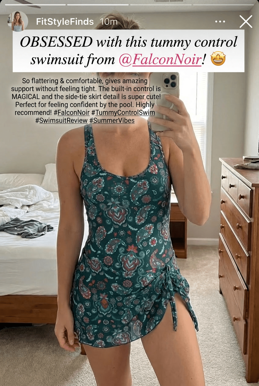 Falcon Noir™ Tummy Control Swimdress